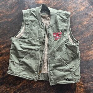 Men's Green Vest with Sherpa Lining